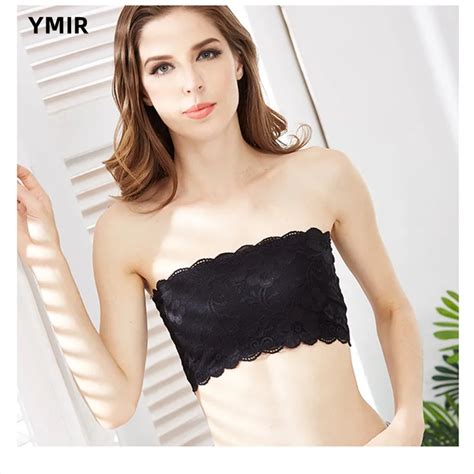 Summer Women S Tube Tops Strapless Bra Lace Thin One Piece Wrap Chest Bottoming Bandeau Top