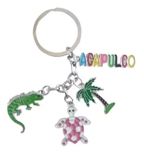 Acapulco Recuerdo Iguana Precioso Llavero Metalico 0281 MercadoLibre