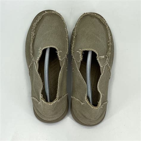 Crocs Santa Cruz Loafers Khaki Canvas Slip On Shoes M Gem