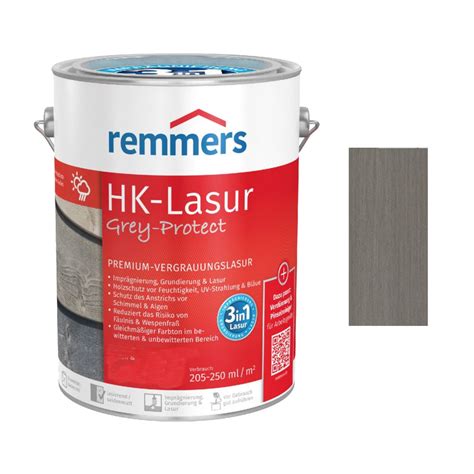 L Remmers Hk Lasur Grey Protect Graphitgrau In Holzlasur