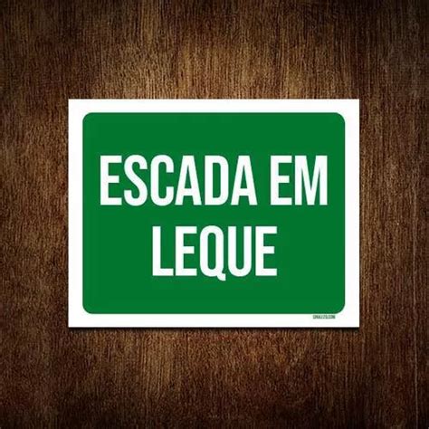 Kit 5 Placas Sinalização Escada Em Leque Parcelamento sem juros