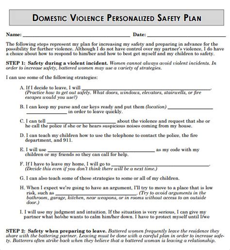 8 Sample Safety Plan Templates Sample Templates