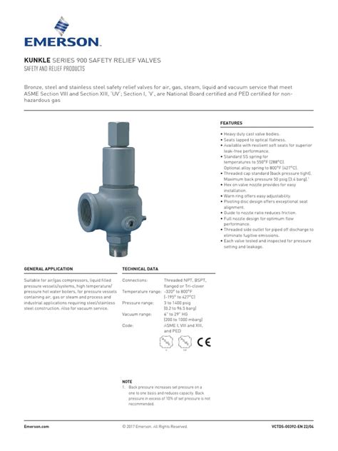 Data Sheets Series 900 Safety Relief Valves Kunkle Valve En En 5197458