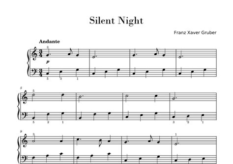 Silent Night Easy Piano Solo Arr Gisele Sant Ana By Franz Xaver