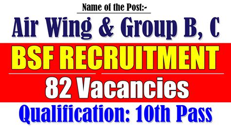 Bsf Recruitment 2024 Notification Out For 82 Air Wings And Group B C Posts