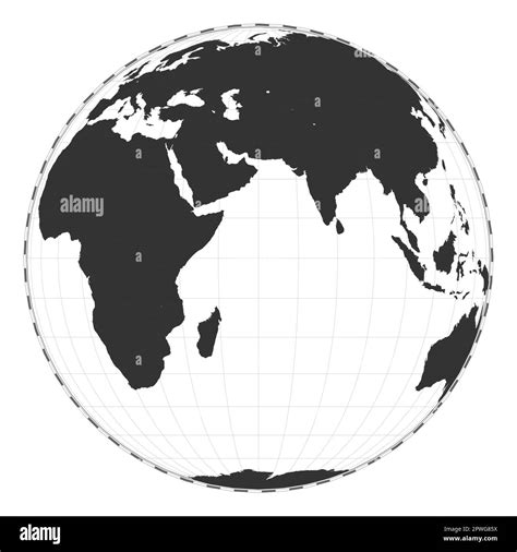 Vector World Map Orthographic Projection Plain World Geographical Map