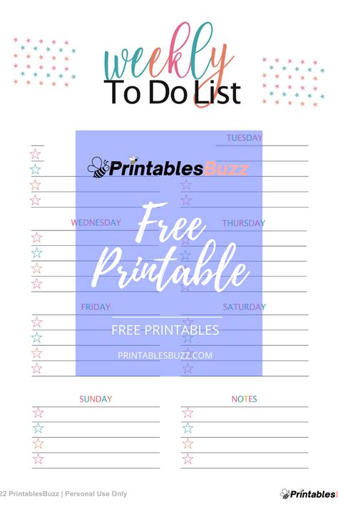 Free Weekly To Do List Printable Pdf S Printablesbuzz