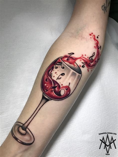 Red Wine Music Tattoo Music Tattoo Designs Wine Tattoo Tattoo Designs