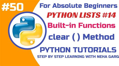 Clear Method In Python List Part 14 Python Tutorials Class 11 And 12cs Youtube