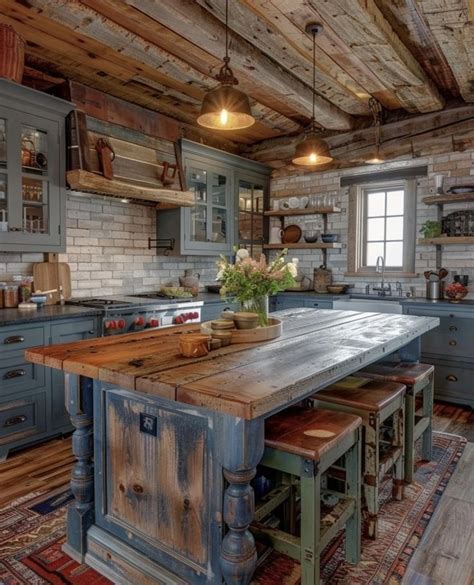 Pin By Lisa Clay On Mountain Cabin In Rustic Kitchen Farmhouse