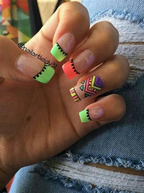 Indian Nails Nailss Nail Designs Neon D Beauty Random Hair