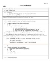 EDUC301 Lesson Plan Template 2 Docx EDUC 301 LESSON PLAN TEMPLATE