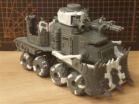 Kitbashed A Battlewagon With A Ridge Hauler R Orks