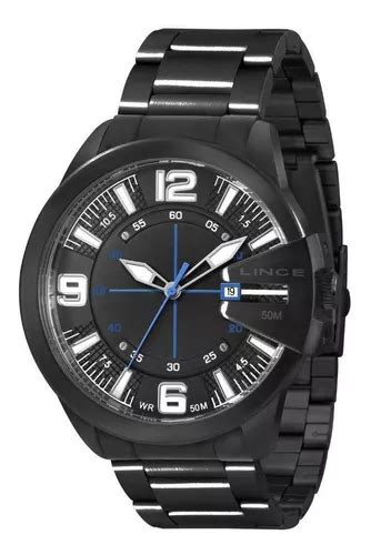 Reloj negro clásico Lince MRN4268s p2px para hombre color de correa