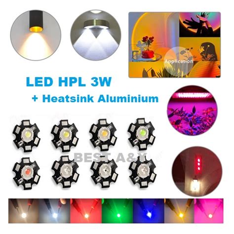 Jual Lampu LED Chip HPL 3W 3 Watt Dengan Casing PCB Heatsink Aluminium