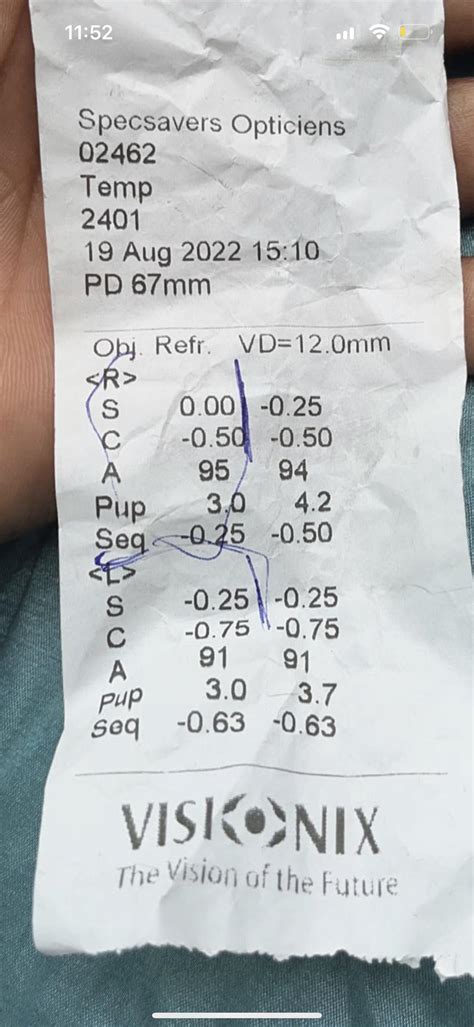 Can you please help me read my eye test results as I don’t understand it thanks a lot in advance ...