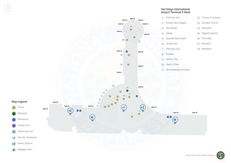 San Diego Airport Map Terminal Arleen Michelle