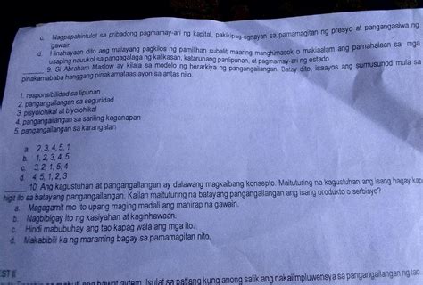 Pa Answer Naman Po Plsss Kailangan Ko Po Mamaya Ang Answer Plss Sana Po