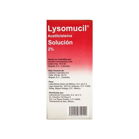 Concordia Lysomucil Acetilcisteina Solución 2 Frambuesa 120 Ml H E B