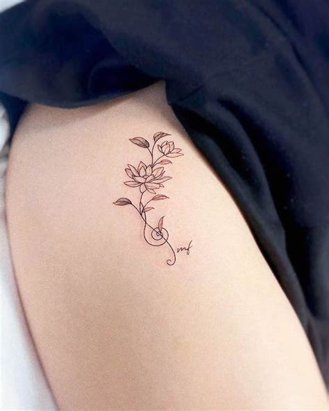 Single Stem Flower Tattoo