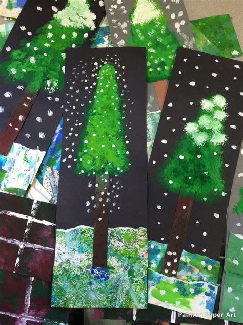 Alpine Trees – Painted Paper Art