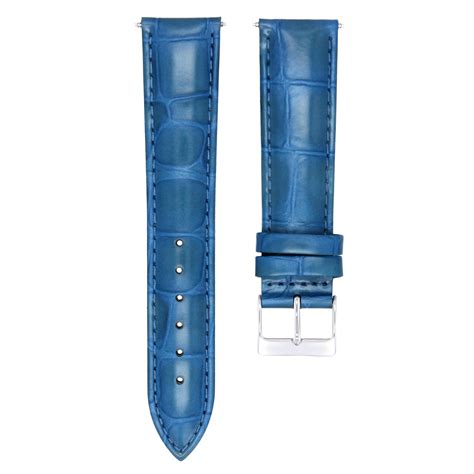 Mm New Genuine Leather Watch Strap Band For Oris Watch Light Blue