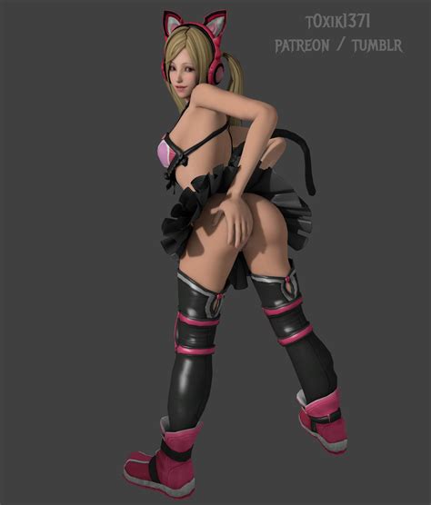 Rule 34 3d Blonde Hair Blue Hair Bra Hand On Ass Headphones Lucky Chloe No Panties T0xik1371