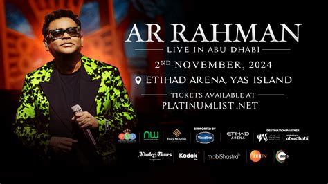 Ar Rahman Live Concert In Abu Dhabi Tickets Event Platinumlist Net