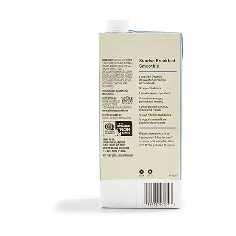 Organic Unsweetened Vanilla Almond Milk 32 Fl Oz At Whole Foods Market