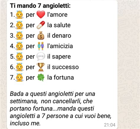 Catene WhatsApp Ti Mando 7 Angioletti 1 Per L Amore 2 Per La