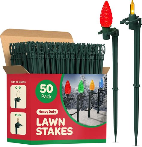 Christmas Light Yard Stakes Set Of 50 Outdoor Light