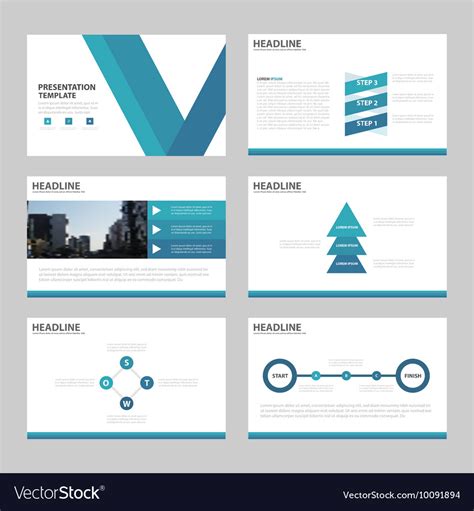 Blue abstract presentation templates infographic Vector Image