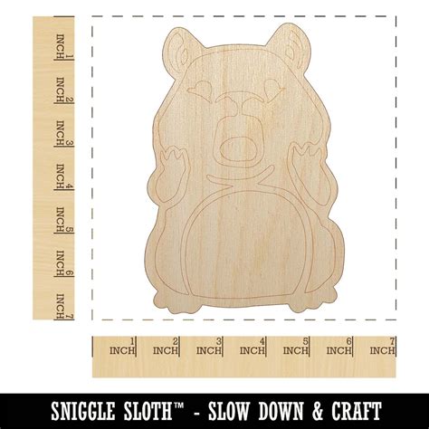 Shocked Scared Cute Hamster Rodent Gasp Unfinished Wood Shape Piece