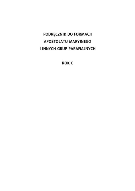 PDF PODRECZNIK ROK Capostolat Pl Docs Podreczniki PODRECZNIK ROK C