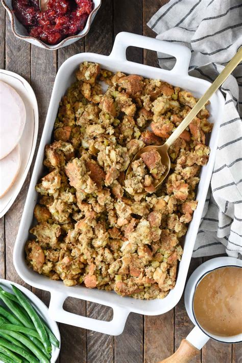 Classic Homemade Bread Stuffing Recipe Foxes Love Lemons