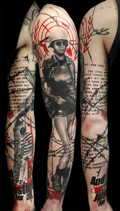 Realistic Trash Polka Sleeve By Volko Merschky Buena Vista Tattoo Club