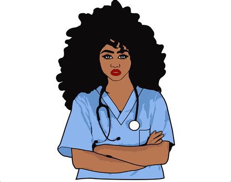 Black Nurse Svg Black Woman Svg Full Body Svgsilhouette Etsy