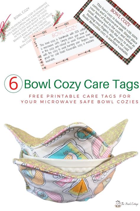 6 Printable Bowl Cozy Care Tags The Birch Cottage Bag Quotes