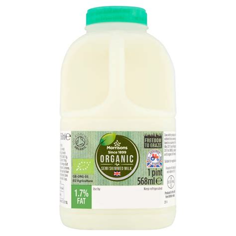 拏 Calories In Morrisons Organic Semi Skimmed Milk