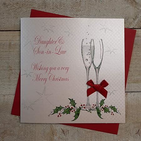 White Cotton Cards X Daughter And Son In Law Handmade Christmas Card