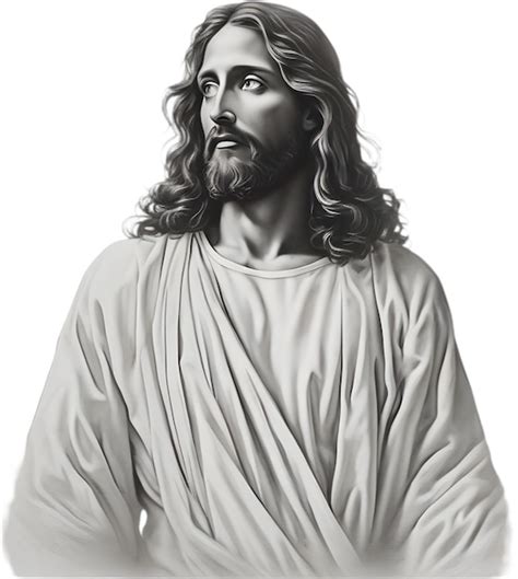 Desenho Em Preto E Branco De Jesus Cristo Psd Premium