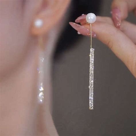 Pearl Dangle Earrings | Dangle Diamond Earrings | Dangling Earrings for ...