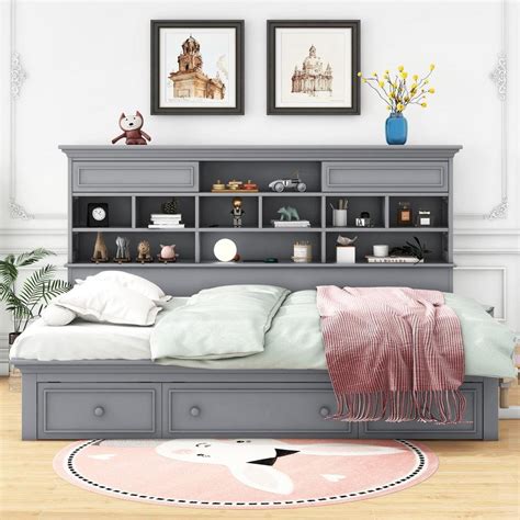 Harper Bright Designs Multi Functional Gray Twin Size Wood Daybed