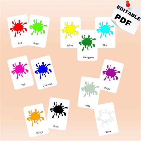 Colors 12 Montessori Flash Cards Educational Printable Cards