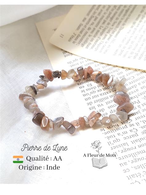 Bracelet Pierre De Lune Multicolore Aa Douceur Gemme Naturelle D Inde