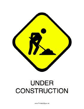 Printable Under Construction Sign