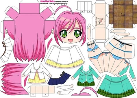 Moka San Paper Doll Figurine Free Printable Papercraft Templates