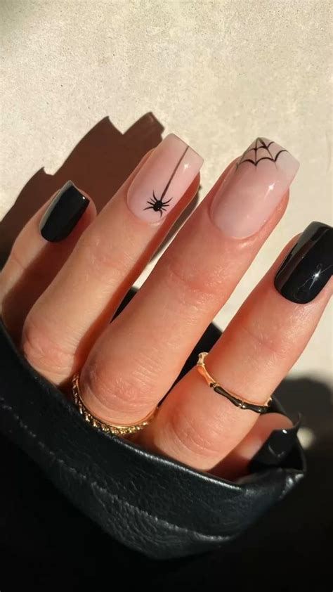 Black Nail Art Halloween Nail Ideas Halloween Acrylic Nails Nail