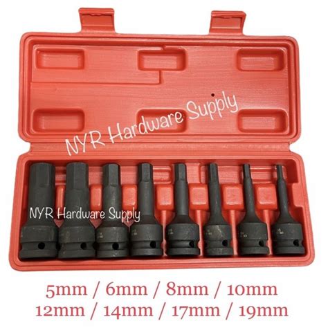 Mm Pc Impact Hex Bit Socket Set Hexagon Impact Allen