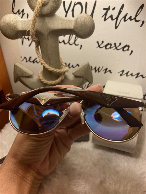 Authentic Prada Brown Mirrored Sunglasses With Case A… Gem